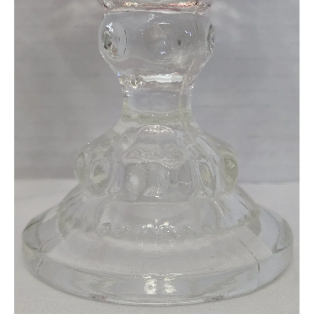 Vintage Indiana Glass King's Crown Ruby Flash Pedestal Compote Candy Dish Bowl
